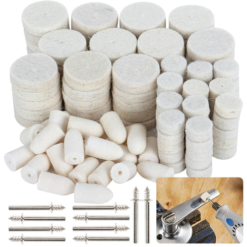 Sukh 145PCS Wool Felt Polishing Pad - Felt Buffing Pad Wool Polishing Bits Felt Polishing Buffing Wheel Polishing Buffing Wheel for Polishing Kit ...